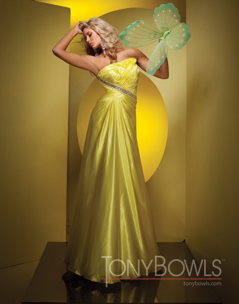 French Novelty: Tony Bowls TB11643 Formal Gown with Lace Embellishment